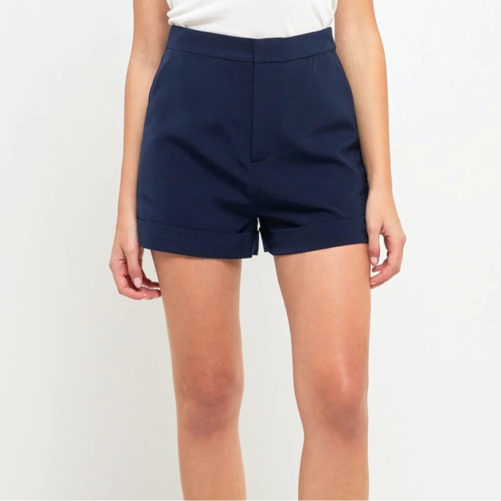 Endless Rose navy tailored cuffed shorts. High waisted. Size M.